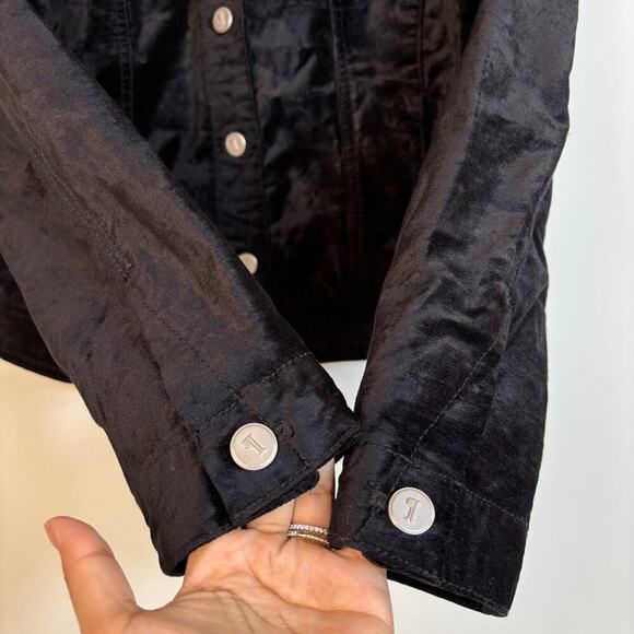 Pilcro and the Letterpress Velvet Jacket Size Small Black Button Up Slim Grunge - Picture 9 of 11